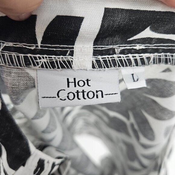 Hot Cotton Linen Cotton Boxy Lagenlook Abstract Tunic Top Women's L Oversized - Picture 8 of 12